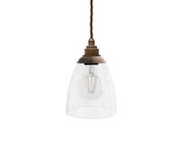 Dickens Clear Glass Pendant Light With Oxford Cap - Old English Brass - Se Home