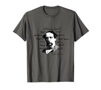 Dickens Minimalist Portrait Quote Charles Dickens T-Shirt