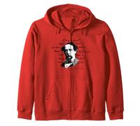 Dickens Minimalist Portrait Quote Charles Dickens Zip Hoodie