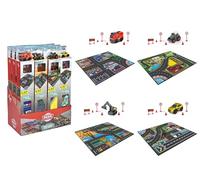 Dickie Micro Rescue Vehicle with Play Mat, 70 x 80 cm, Includes Traffic Signs, 1 Car 9 cm, 4 Assorted Models, Random Shipping, Ages 3 (203746018)