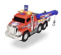 Dickie Toys 203306014 Truck with Tow Bar & Sliding Hook Toy Car with Wheel Light & Sound American Look with Chrome Parts 31.5cm Large Red/Blue