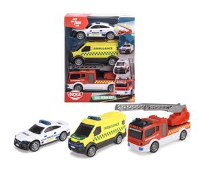 Dickie Toys 203712015018-3-Pack Danish Rescue Vehicles - SOS Team Danish Disaste
