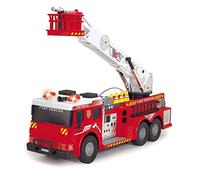 Dickie Toys 203719022 RC Fire Engine Rotating Ladder 360° Light & Sound, Water Spray Function, Accessories, 62 cm Large, Red