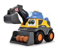 Dickie Toys ABC Danny Digger Excavator Vehicle (25 cm) for Children from 2 Years - Motorised Volvo Construction Vehicle with Movable Excavator Arm, Toy Functions, Light & Sound