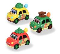 Dickie Toys ABC - Toy Car Fruit Friends (12 cm) - Colourful Car with Music Box and Wobble Caterpillar, Baby Toy from 1 Year (3 Assorted, Random Selection)