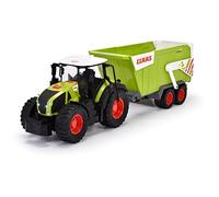 Dickie Toys - Claas Tractor with Trailer (64 cm) - Large Toy Tractor with Freewheel Mechanism for Children from 3 Years, Farm Vehicle with Light & Sound and Many Functions, 203739004ONL