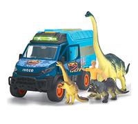 Dickie Toys - Dinosaur World Lab - Iveco Daily Toy Car 4x4 (26 cm) with Fold-Out Dino Lab Including Dinosaurs - Toy for Children from 3 Years