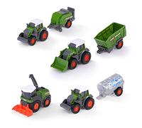 Dickie Toys Fendt Micro Team (9 cm) - tractor set with trailer, original Fendt, random selection, for children from 3 years old, multi-color