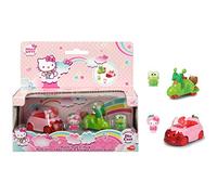 Dickie Toys Hello Kitty Apple + Keroppi Coconut, Set of 2, Vehicles and Figures Made of Cast Aluminium, Figures Removable, Vehicle Length: 6 cm, Figure Size: 2.5 cm, from 3 Years
