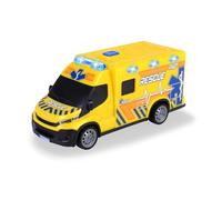 Dickie Toys - IVECO DAILY AMBULANCE (Yellow, 18 cm) - Rescue Vehicle with Light, Sound & Toy Accessories (Including Batteries) Toy Car for Children from 3 Years