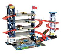 Dickie Toys Parking Garage, Playset, Parking Garage, 4 Floors, Elevator, 4 Die-Cast Vehicles, 1 Helicopter, Light & Sound, Includes Batteries