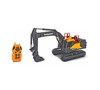 Dickie Toys - remote-controlled excavator - 2.4 GHz RC excavator, for outdoor use, with light and sound effects, construction site toys, for children aged 3 and up, yellow/grey 203729018