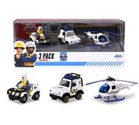 Fireman Sam 3 Pack Police Vehicles Quad Bike Jeep Helicopter