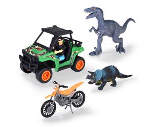 Dickie Toys - Spielzeugautos Dino Explorer - Dinosaurier Spielzeug mit 2 Fahrzeu