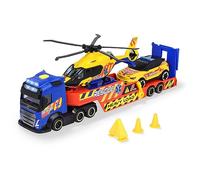 Dickie Toys - VOLVO TRUCK with VAN, CAR & AIRBUS HELICOPTER Set of 3 Rescue Vehicles - Toy Cars for Children from 3 Years, with Accessories and Functions, 40 cm