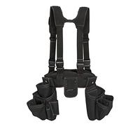 Dickies 4-Piece Carpenter's Rig, Padded Tool Belt Suspenders, Cooling Mesh, Tool Belt, Steel Buckle, Black