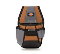Dickies 4-Pocket Rigid Tool Pouch with Tape Clip, Universal-fit Steel Clip for Tool Belt, Tunnel Loop