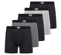 Dickies 5 Pack Mens Boxer Briefs With Pouch, Breathable Cotton Stretch Underwear For Men, 3 Black, 2 Heather Grey, M