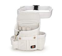 Dickies 8-Pocket Padded Tool Belt/Utility Pouch for Painters, Carpenters, and Builders, Adjustable 3-Inch Belt, Durable Canvas Construction, White