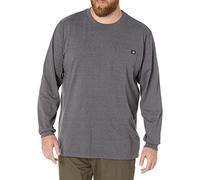 Dickies Big and Tall Men's Long Sleeve Heavyweight Crew Neck, Charcoal Gray Heather, XL Tall