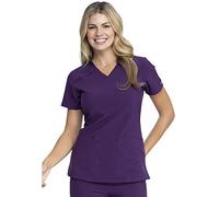 Dickies EDS Essentials DK615 Women's V-Neck Top, Eggplant, Medium