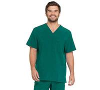 Dickies EDS Essentials Men's V-Neck Utility Solid Scrub Top Large Hunter Green