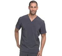Dickies EDS Essentials Men's V-Neck Utility Solid Scrub Top Medium Pewter