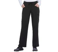 Dickies EDS Essentials Scrubs for Women, Drawstring Cargo Scrub Pants with Four-Way Stretch and Moisture Wicking DK010P, XXS Petite, Black