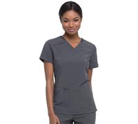 Dickies EDS Essentials Scrubs V-Neck Womens Tops with Four-Way Stretch and Moisture Wicking Plus Size DK615 4XL Pewter