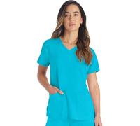 Dickies EDS Essentials Women's V-Neck Solid Scrub Top Large Turquoise