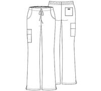 Dickies EDS Signature Scrubs for Women, Drawstring Cargo Pants for Women in Soft Brushed Poplin 86206, Dark Khaki, M Petite