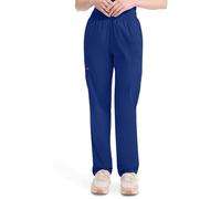 Dickies EDS Signature Scrubs for Women, Elastic Waist Pull-On Cargo Pants for Women in Soft Brushed Poplin 86106, Galaxy Blue, XL Petite