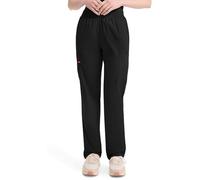 Dickies EDS Signature Scrubs for Women, Elastic Waist Pull-On Cargo Pants for Women in Soft Brushed Poplin 86106, Black, XXXL