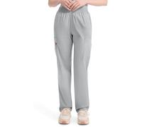 Dickies EDS Signature Scrubs for Women, Elastic Waist Pull-On Cargo Pants for Women in Soft Brushed Poplin 86106, Grey, XXS