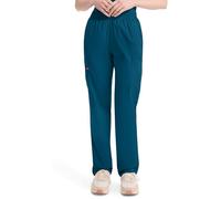 Dickies EDS Signature Scrubs for Women, Elastic Waist Pull-On Cargo Pants for Women in Soft Brushed Poplin 86106, Caribbean Blue, M Tall