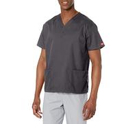 Dickies EDS Signature Scrubs for Women, V-Neck Womens Tops in Soft Brushed Poplin 86706, Pewter, XXL Plus