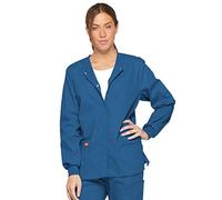 Dickies EDS Signature Women Warm Up Scrubs Jacket Snap Front 86306, Royal, M
