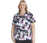 Dickies EDS Women Scrubs Top V-Neck Print DK876 M Street Art