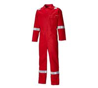 Dickies Everyday Flame Retardant Reflective Taped Coverall Overall Firechief High Visibility Lightweight FR24/7TP+ TALL LEG (3XL-Tall, Red)