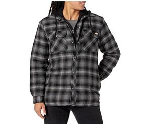 Dickies Fleece Hooded Flannel Shirt Jack Relaxed Charcoal