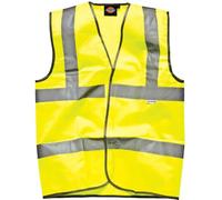 Dickies Higway Safety Hi Vis Waistcoat / Mens Workwear Jacket (2XL) (Hi-Vis Yellow)