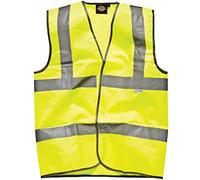 Dickies Higway Safety Hi Vis Waistcoat / Mens Workwear Jacket (M) (Hi-Vis Yellow)