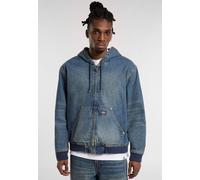 Dickies Men's Hilham Hooded Denim Jacket Khaki Tinted Blue