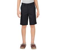 Dickies Khaki Boys' Slim Fit Stretch Flat Front Short, Black V1, 20