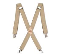 Dickies Men's 1 1/2 inch Solid Straight Clip Adjustable X Back Suspender, Beige, One size