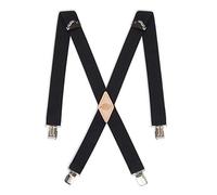 Dickies Men's 1 1/2 inch Solid Straight Clip Adjustable X Back Suspender, Black, Medium