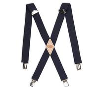 Dickies Men's 1 1/2 inch Solid Straight Clip Adjustable X Back Suspender, Navy, One size