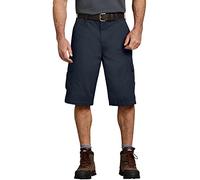 Dickies Men's 13 Inch Loose Fit Cotton Cargo Short, Rinsed Dark Navy V1, 34