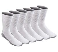 Dickies Men's All Purpose Cushion Crew Socks, Available in M-XL (6, 12, Stain Resist White (6 Pairs), X-Large (Pack of 6)