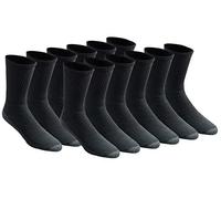 Dickies Men's All Purpose Cushion Crew Socks, Available in M-XL (6, Casual, Stain Resist Black (12 Pairs), Large (Pack of 12)